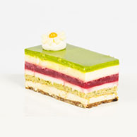 Sweet canape- Pistachio, Raspberry and white chocolate Slice